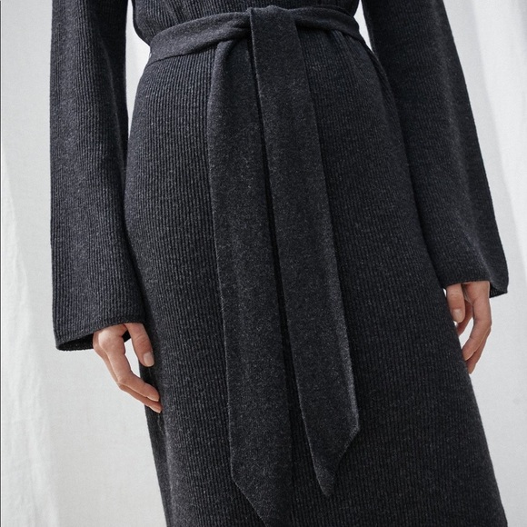 NANUSHKA Canaan Knit Turtleneck Sweater Dress Charcoal - Picture 5 of 7